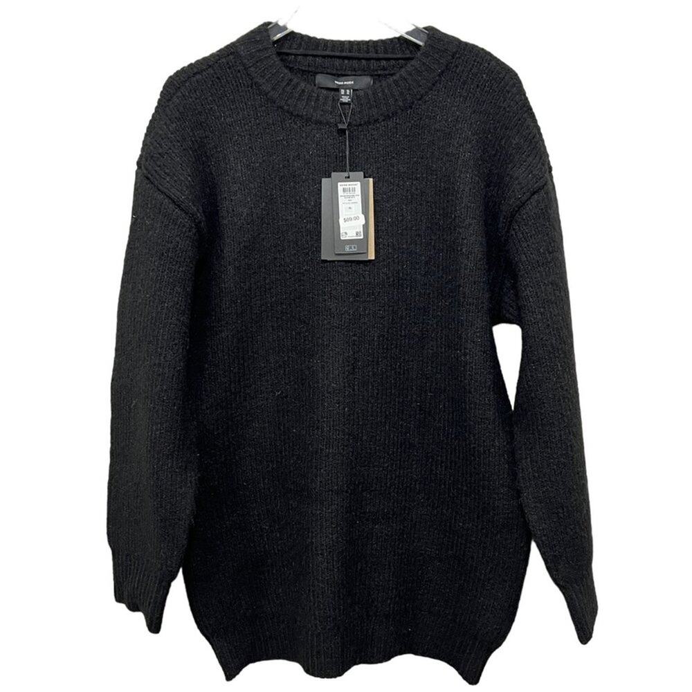 Vero Moda Ribbed‎ Knit Crew Neck Pullover Sweater Black Size XL NWT